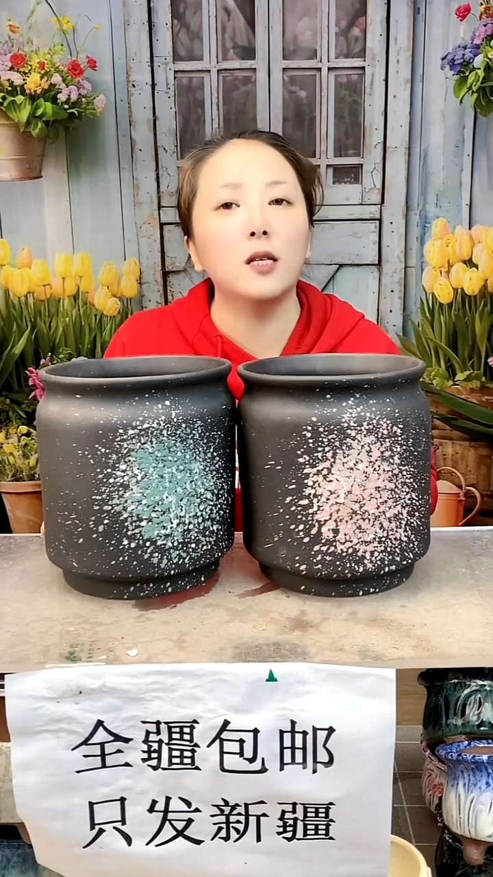 013黑色繁花两个装 口17高20