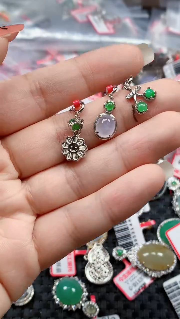 银S925镶嵌戒指翡翠天然A货缅甸翡翠