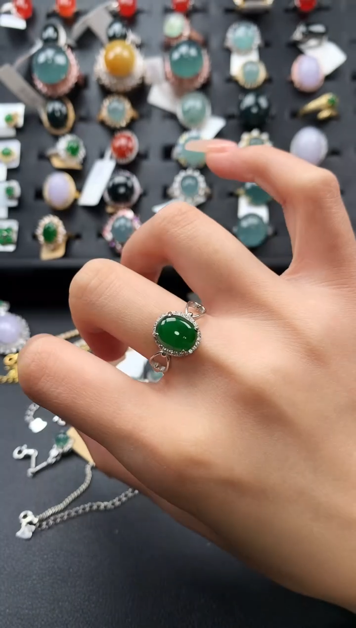 【闪购商品】翡翠戒指银S925镶嵌456436