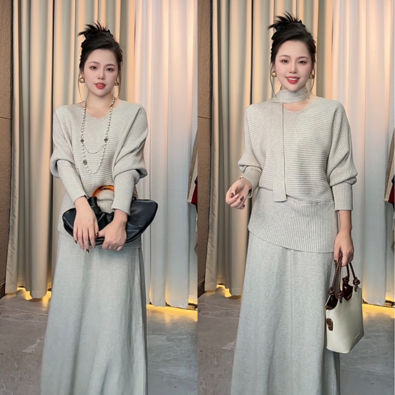 23125#秋冬百搭时尚V领冬季上衣