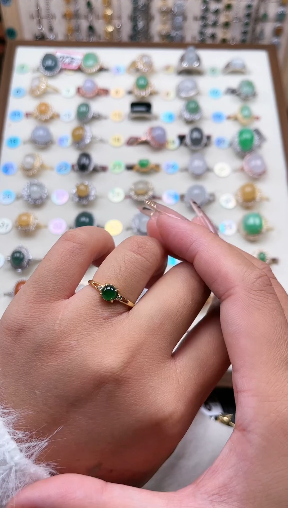 【闪购商品】翡翠戒指银S925镶嵌天然A货翡翠戒指