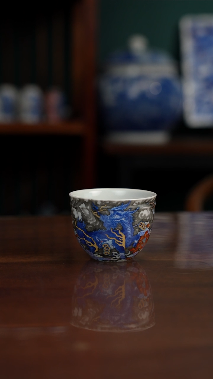 空山明月 新斗彩 墨麒麟