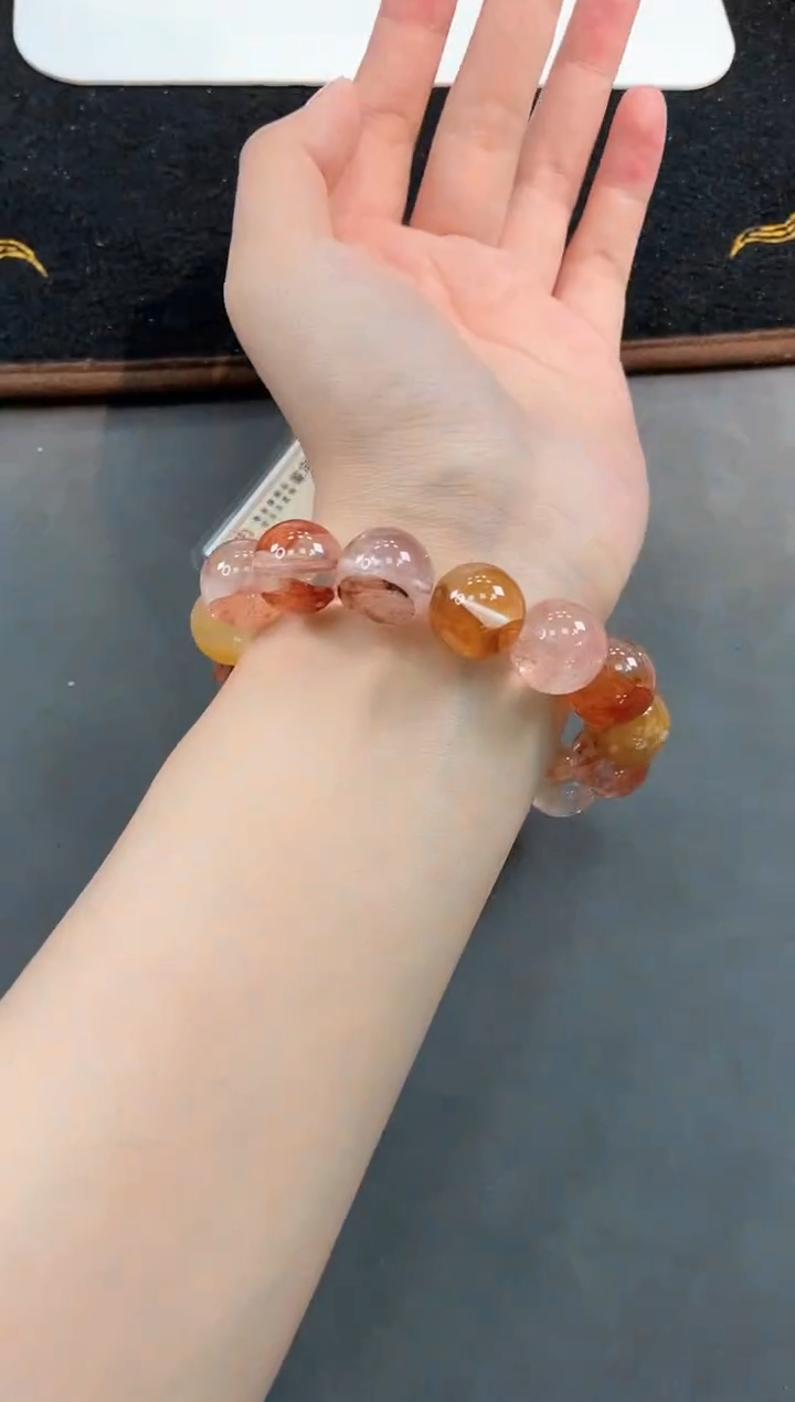 水晶手链未镶嵌6号锦鲤胶花单圈14mm