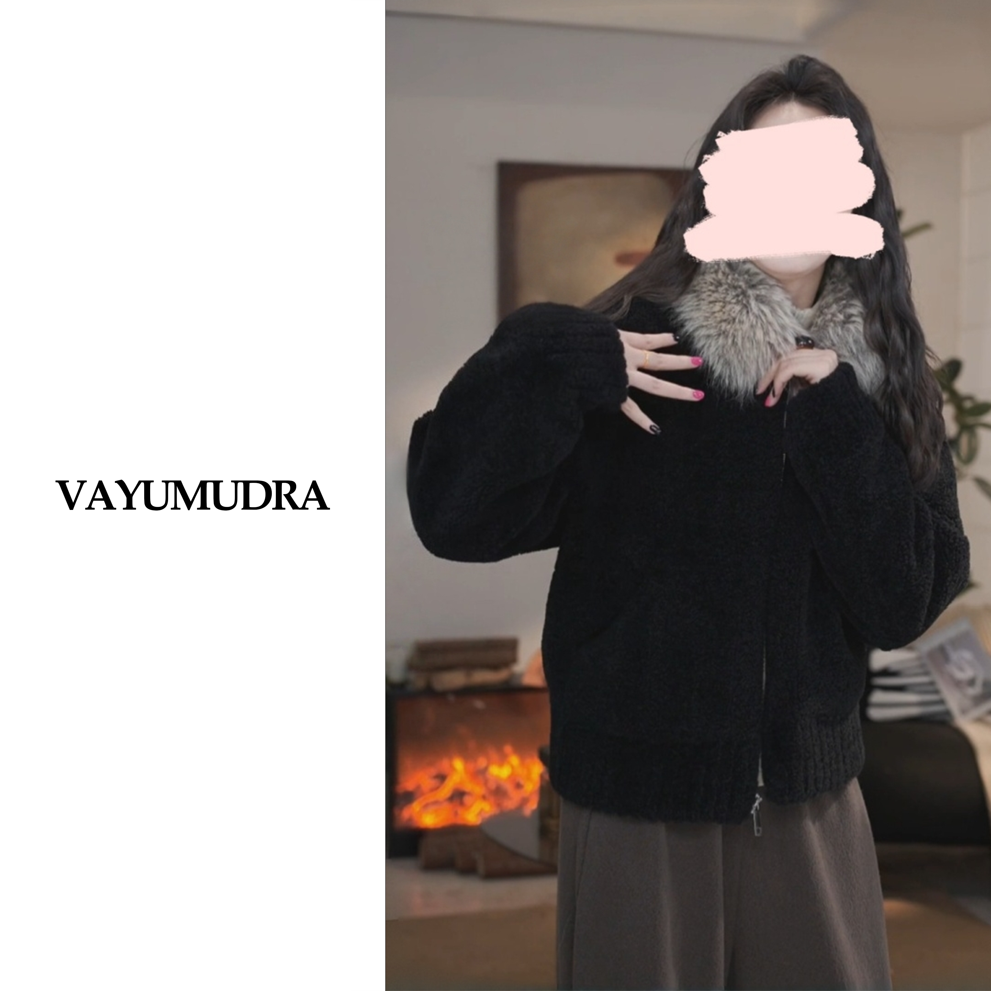 2026新款毛领不可拆卸皮毛一体时髦百搭黑色保暖外套