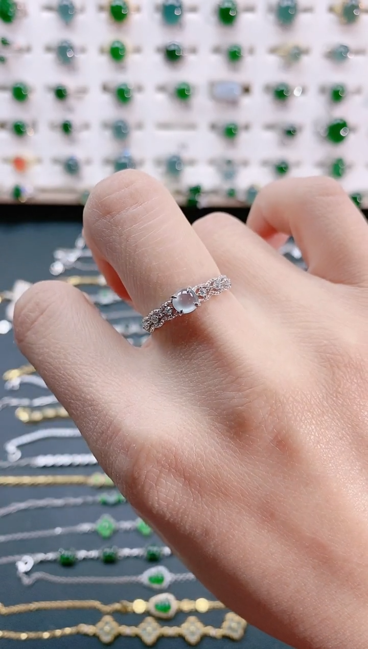 【闪购商品】翡翠戒指银S925镶嵌天然翡翠