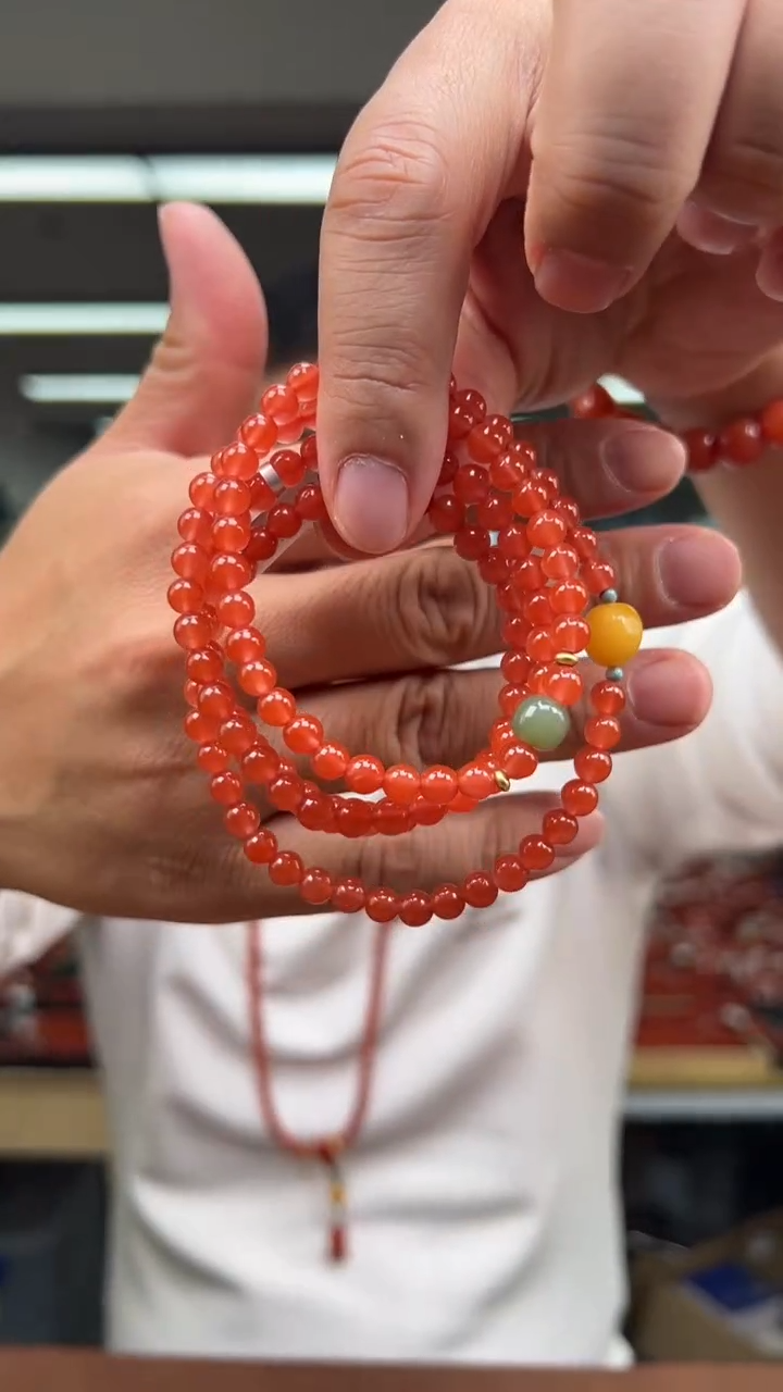 未镶嵌珠串南红玛瑙C4云南保山多圈5mm+ 