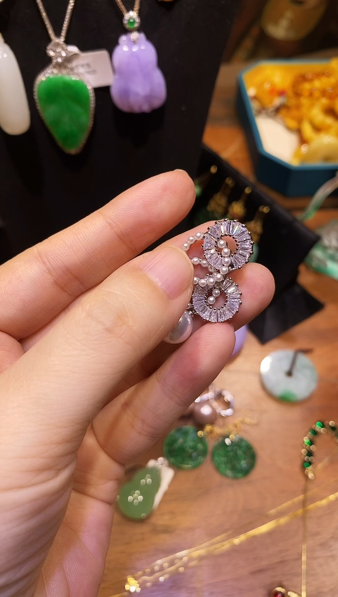 非金属其他（人造材质）琉璃AB 耳钉