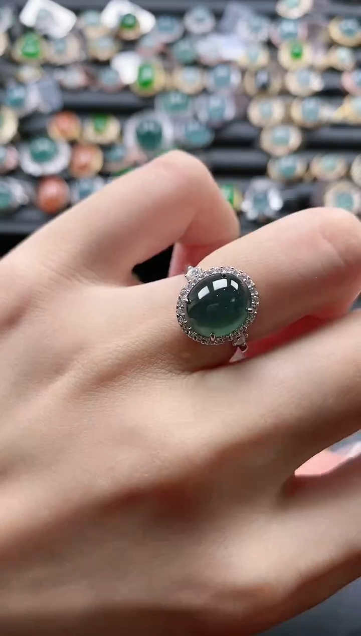 【闪购商品】翡翠戒指银S925镶嵌51511