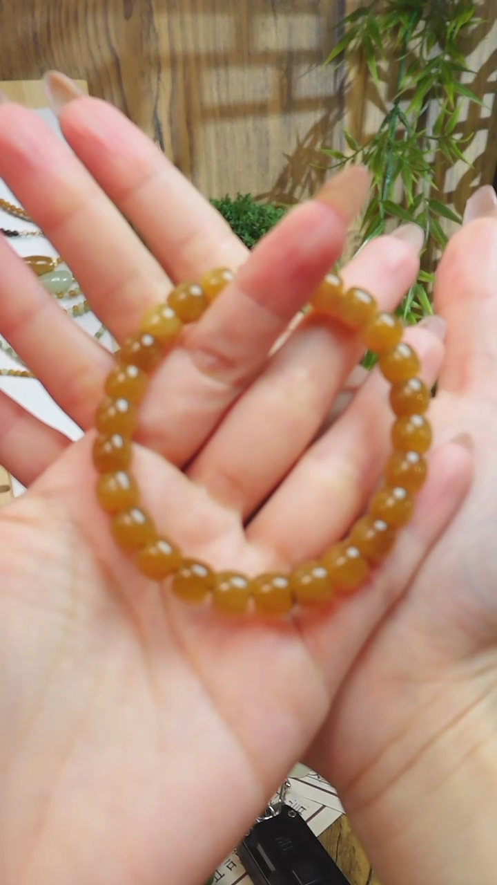 【闪购商品】和田玉手串未镶嵌新疆且末糖直切行珠卡8mm