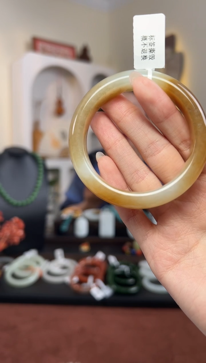 【闪购商品】和田玉手镯未镶嵌S19- 52mm 13*8 