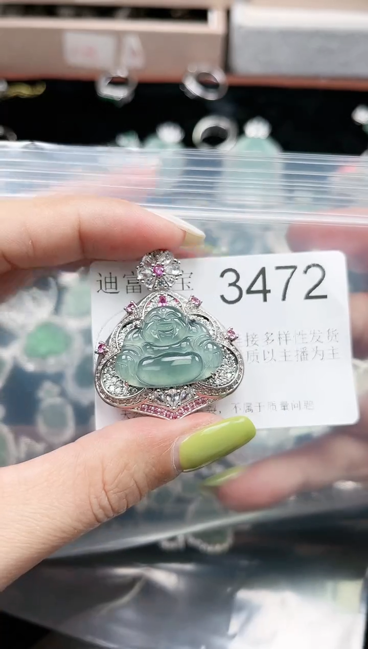 【闪购商品】翡翠颈饰未镶嵌赠皮绳3472