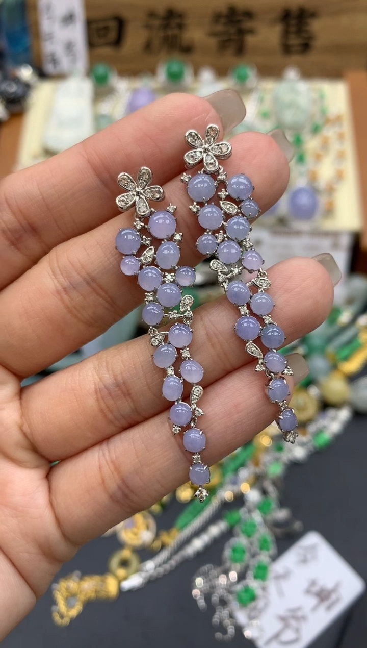 【闪购商品】翡翠耳饰18K金镶嵌422-中国好珍宝