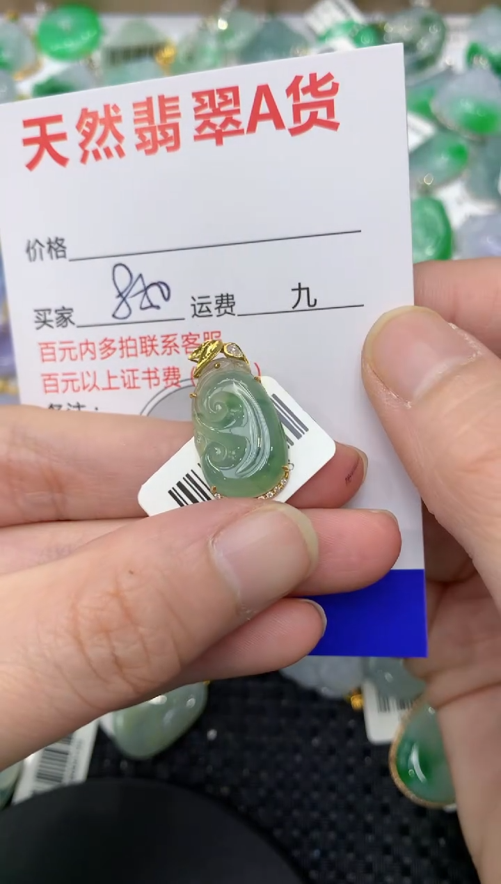 【闪购商品】翡翠颈饰18K金镶嵌1111111111