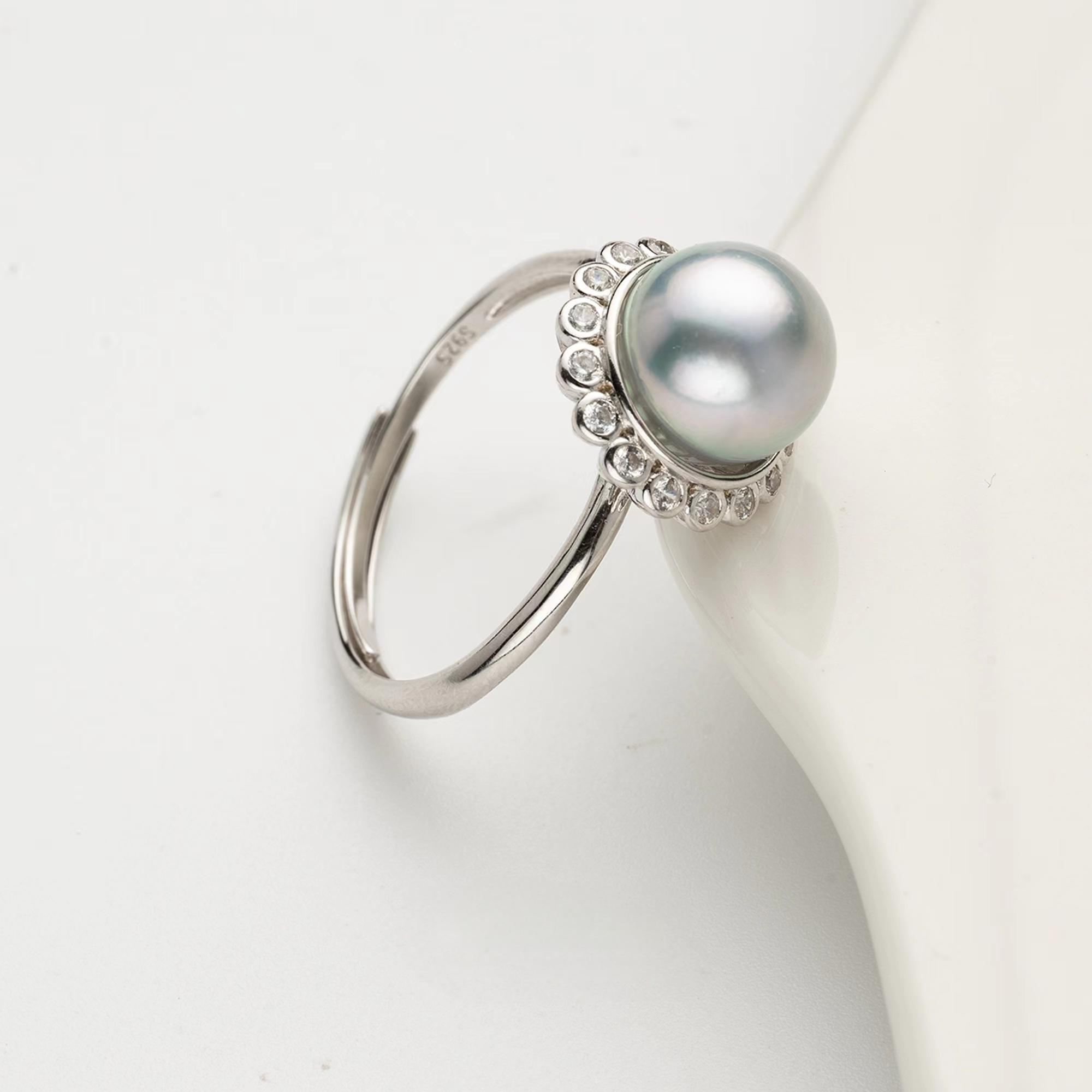 【新东方专属】俏若兰 925银 海水珍珠 8-9mm 戒指  ZJ-A-66025