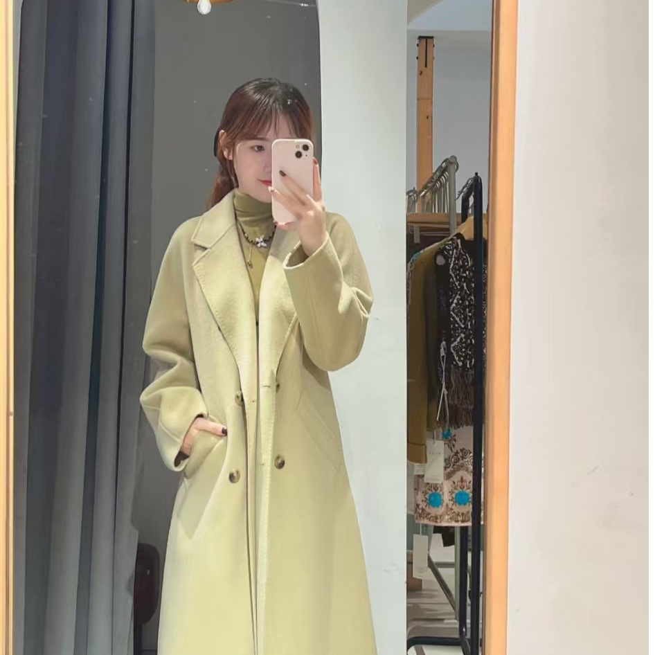 99新 MaxMara 亿颗潮奢 黄色毛呢大衣 SS163