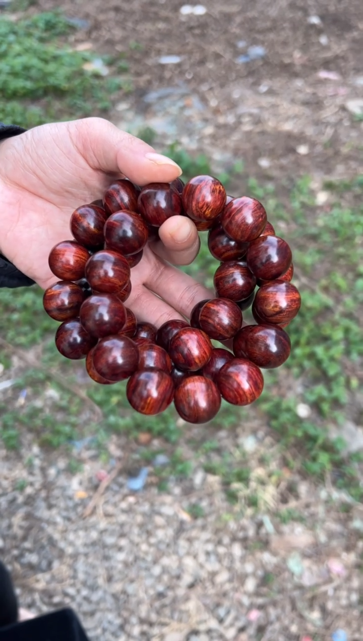 黄花梨/降香黄檀A019紫油梨1.8圆珠手串368多样性发一