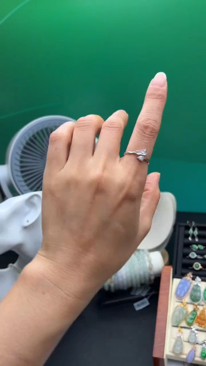 颈饰18K金镶嵌翡翠天然翡翠A货