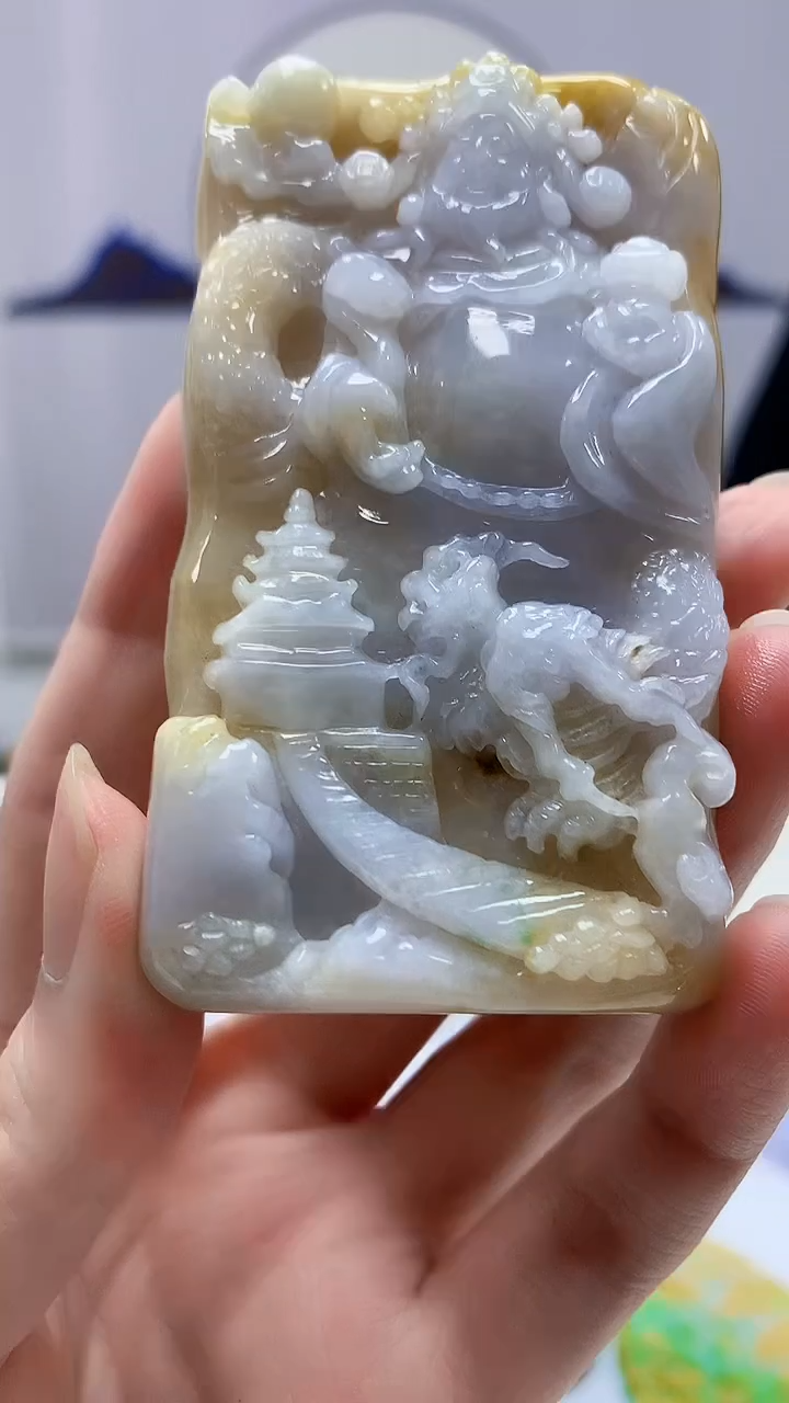 【闪购商品】定制翡翠未镶嵌5152zm-毛货挂件财神127