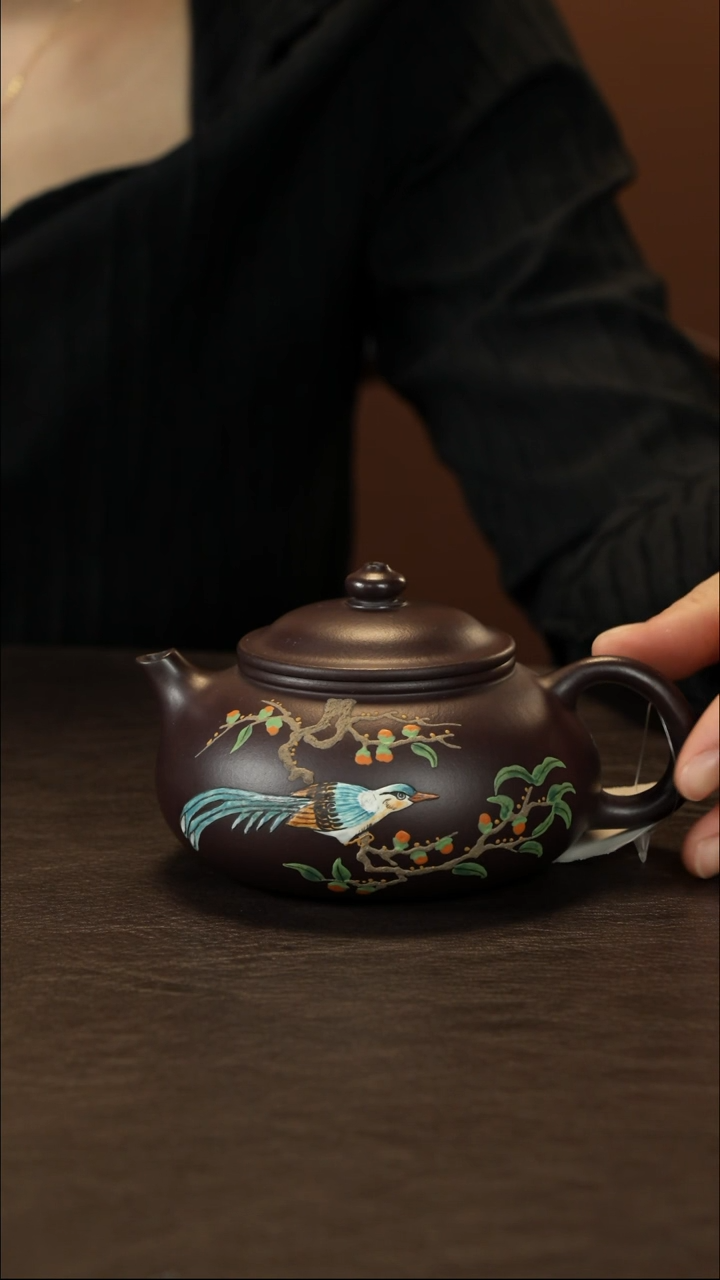 茶壶紫砂直播福利范敬荣竹青泥寒江泥绘