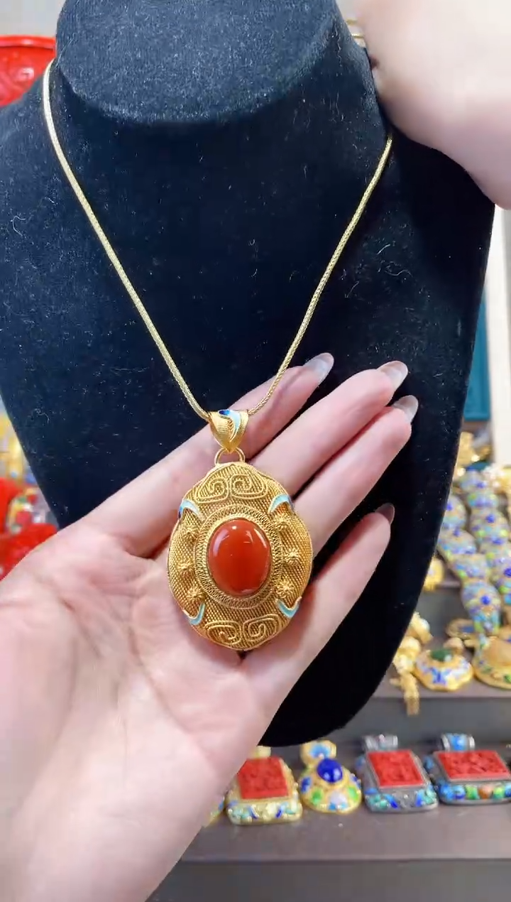 【闪购商品】非遗花丝镶嵌吊坠加链子