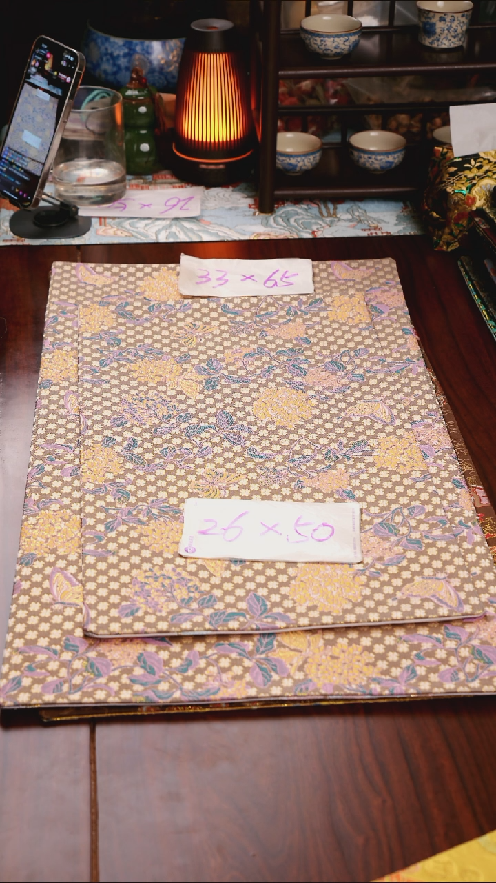 【蝴蝶绣球花双面】中国风干泡织锦茶席33*65