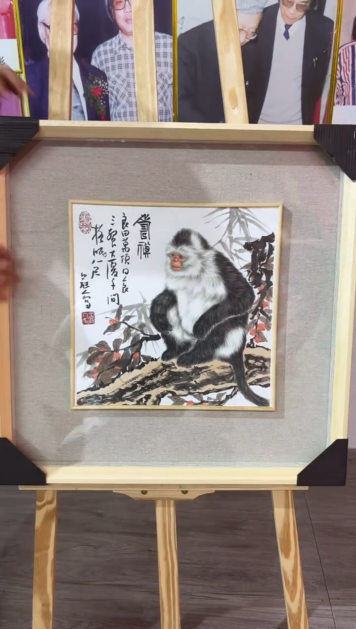 【闪购商品】绘画王冠人-1平尺-工笔-带框