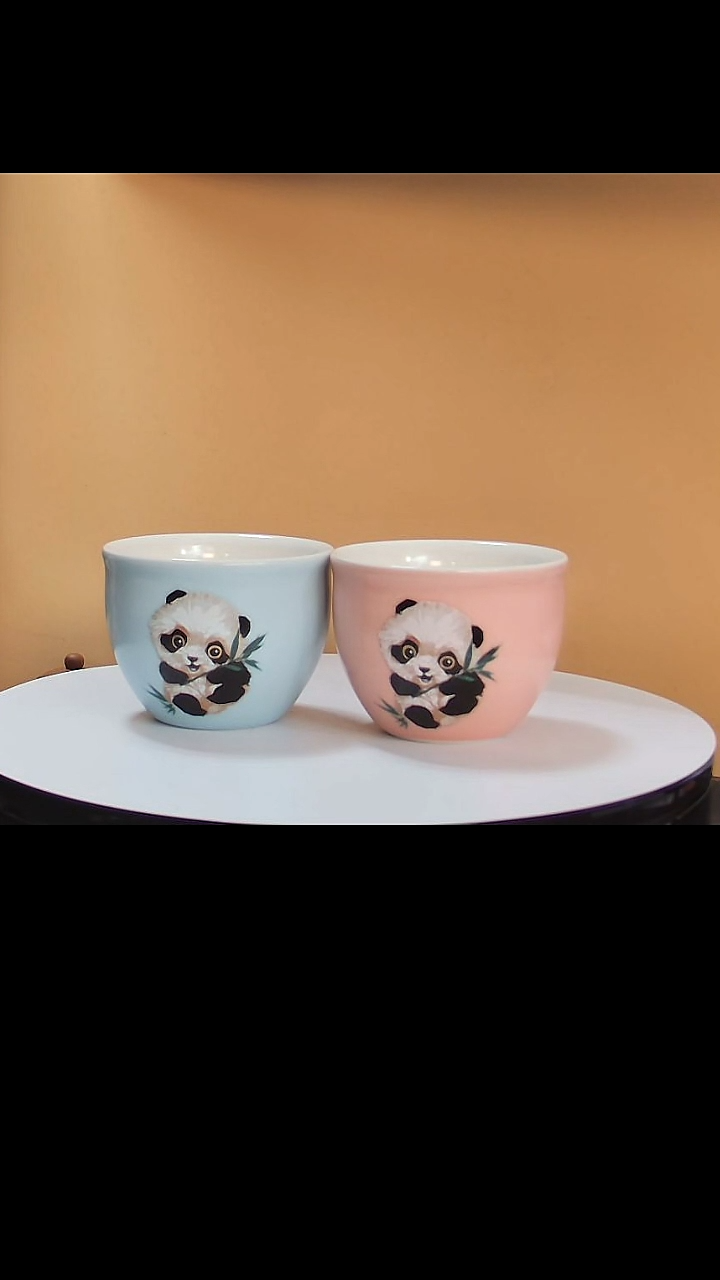 【闪购商品】马卡龙熊猫情侣对杯