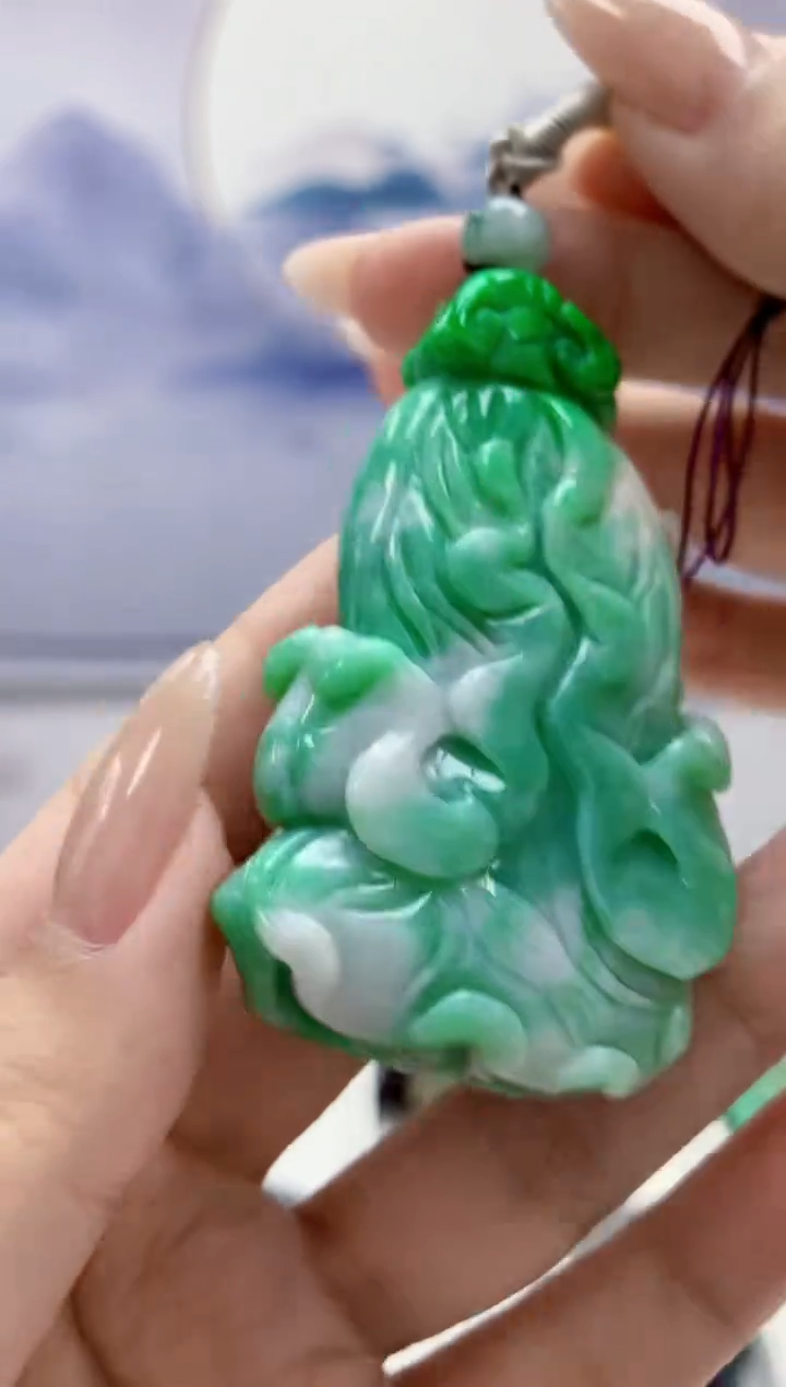 定制翡翠未镶嵌5060xx-毛货挂件270