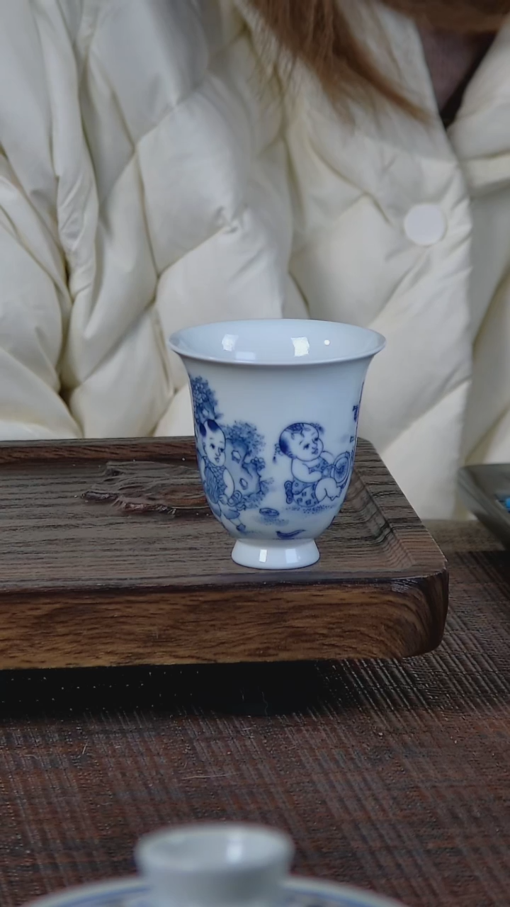 【闪购商品】折葵非器手工手绘婴戏闻香杯
