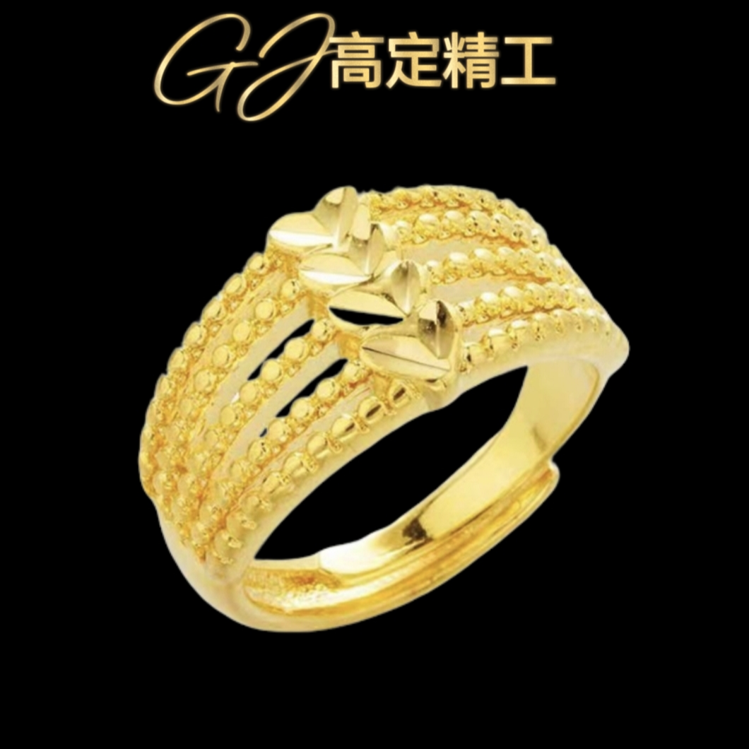 【香港正品】五线爱心戒指（1127）
