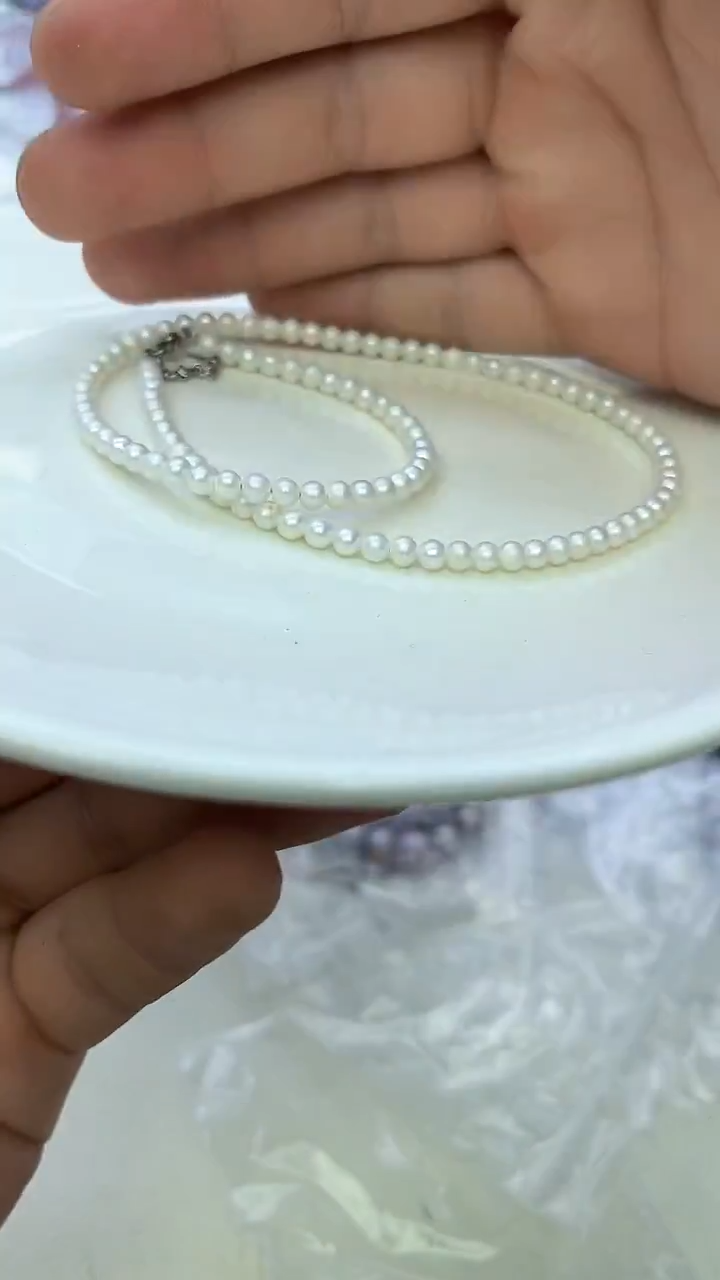 未镶嵌项链淡水珍珠白色系小米项链