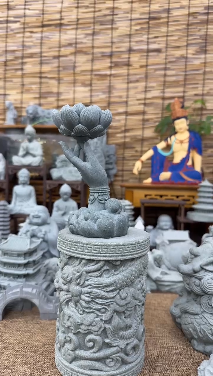 石材青砂石佛手莲花