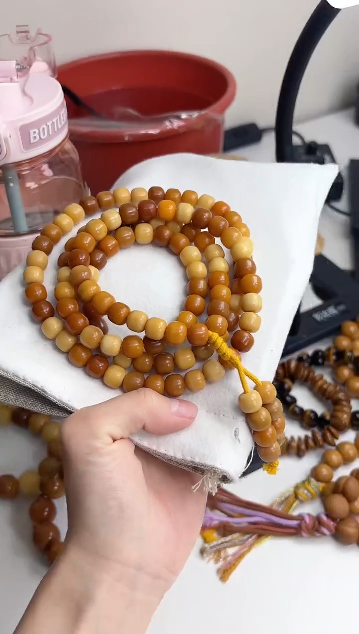 手串菩提根/象牙果y22干磨82年小老太多宝桶珠9*10mm念珠