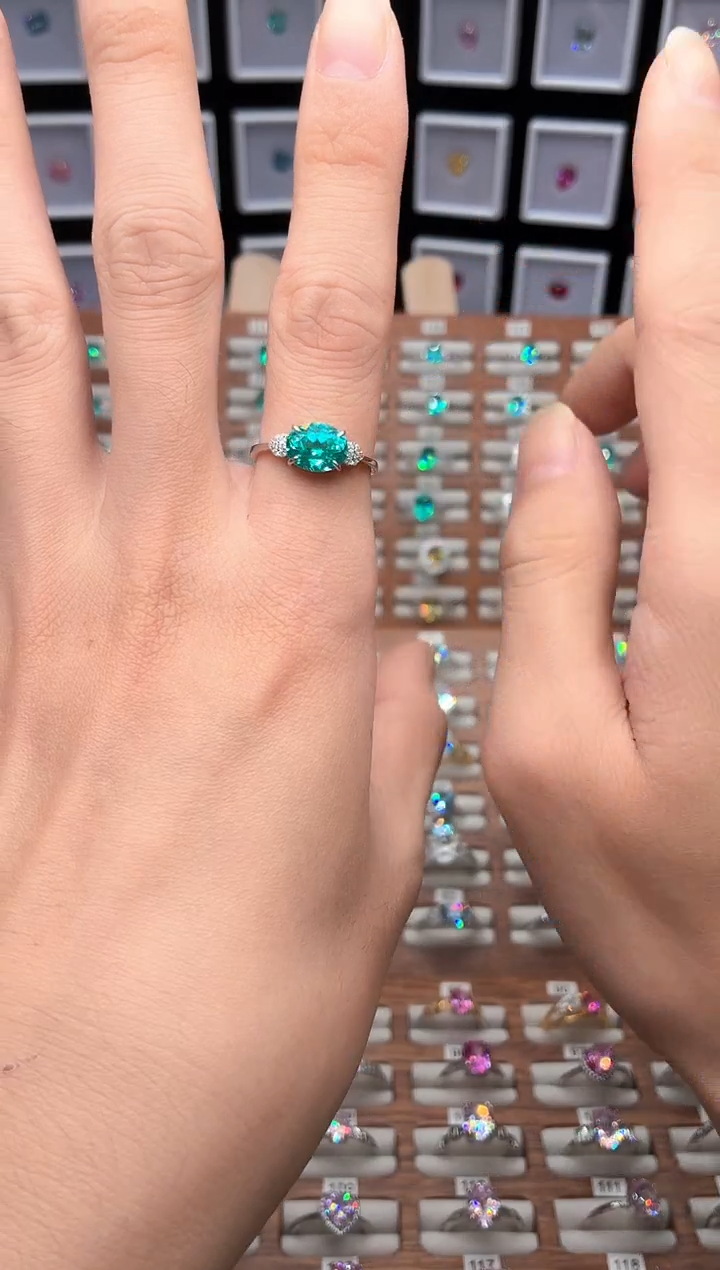 银S925镶嵌戒指碧玺00