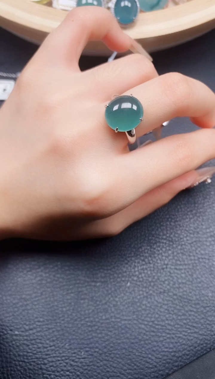 【闪购商品】翡翠戒指银S925镶嵌翡翠