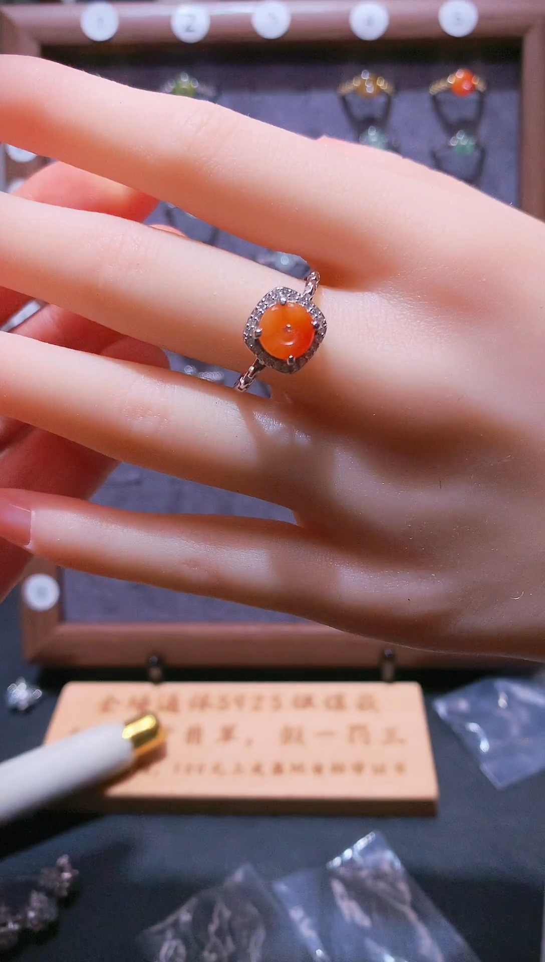 银S925镶嵌翡翠耳饰乐**水S925银镶翡翠平安扣女饰品