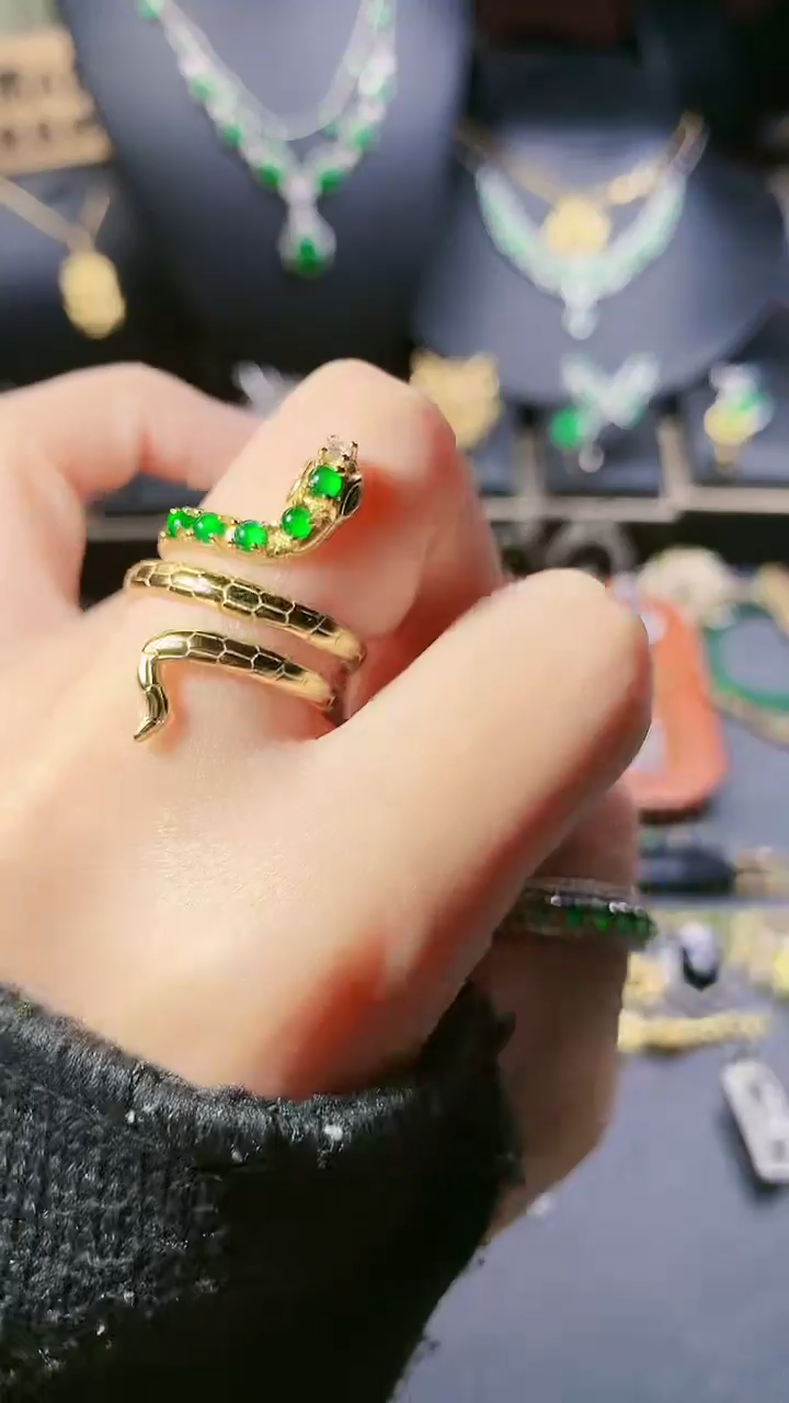 【闪购商品】翡翠戒指银S925镶嵌戒指