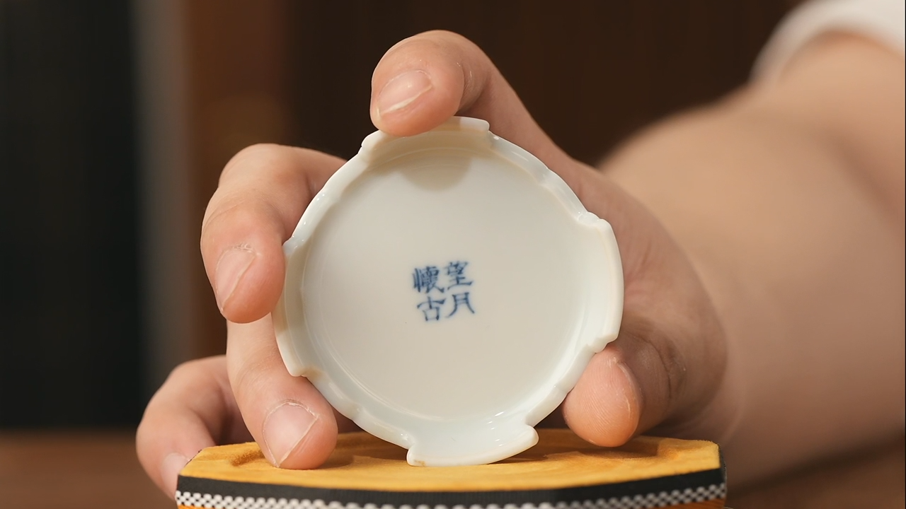 杯托望月怀古手工雕刻杯垫