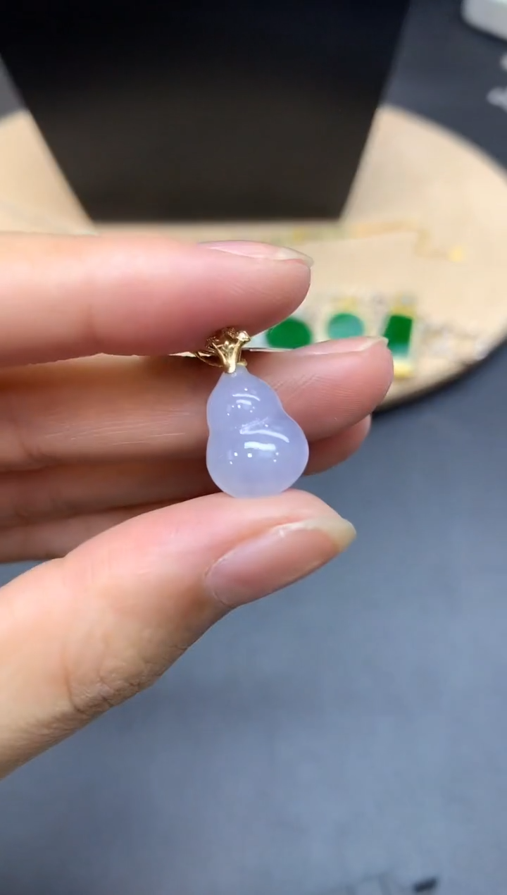 【闪购商品】翡翠吊坠(不含链)18K金镶嵌葫芦【无服务费】