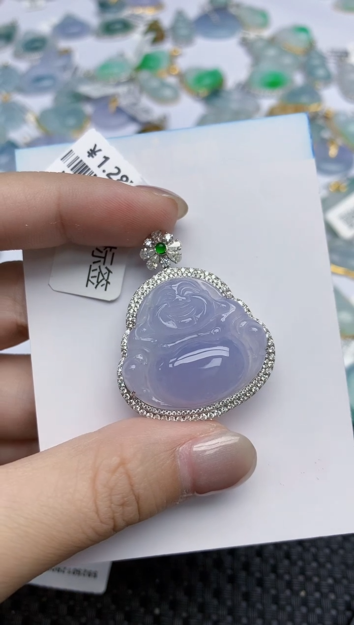 【闪购商品】翡翠颈饰18K金镶嵌天然翡翠A货