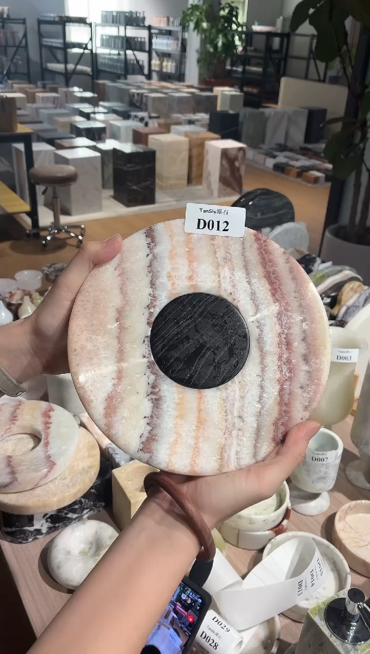 石材D012希腊彩虹果盘