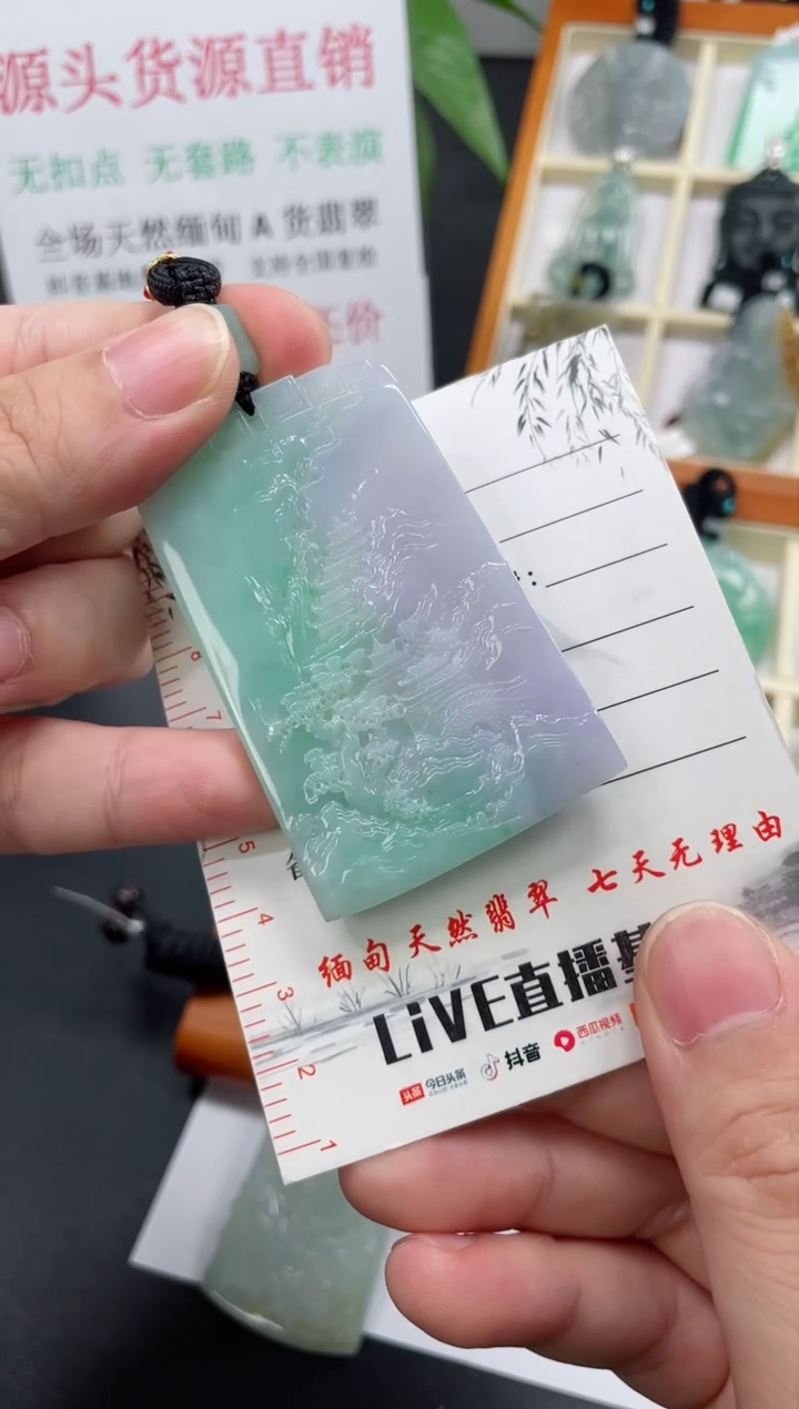 【闪购商品】翡翠颈饰未镶嵌山水