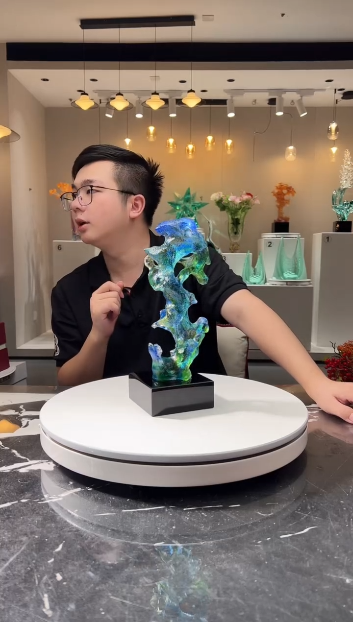 摆件巴比特美学-蓝绿色小号太湖石