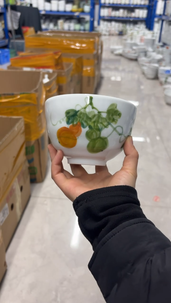 景德镇手绘釉中彩（食品级）墩墩碗