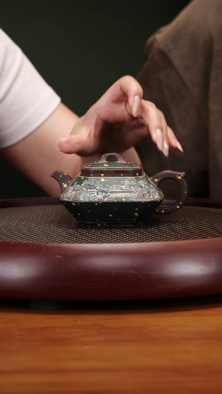 茶壶紫砂128SC八方合斗 老紫泥