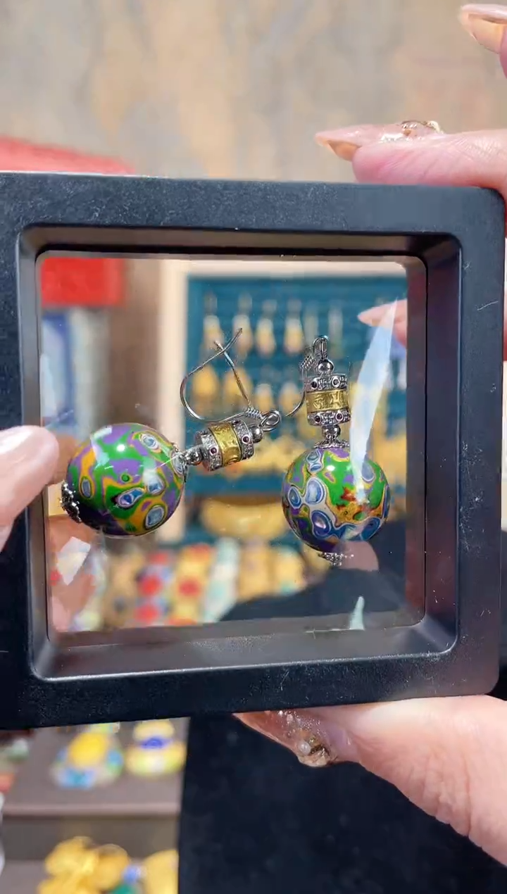 【闪购商品】非遗犀皮漆精品耳环紫色