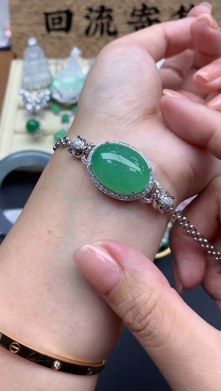 【闪购商品】翡翠手串18K金镶嵌675-中国好珍宝