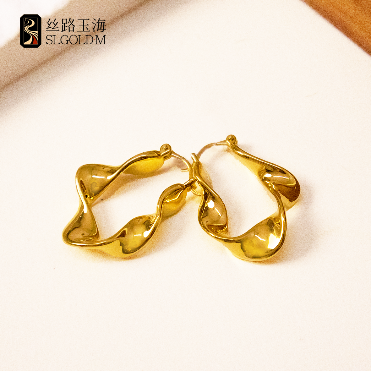 【ZT】丝路玉海脆角耳饰足金999气质轻奢时尚小众简约个性经典黄
