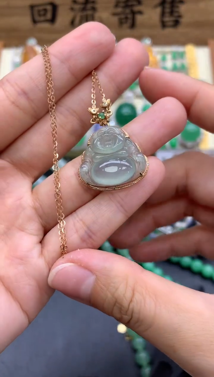 【闪购商品】翡翠18K金镶嵌颈饰354-中国好珍宝