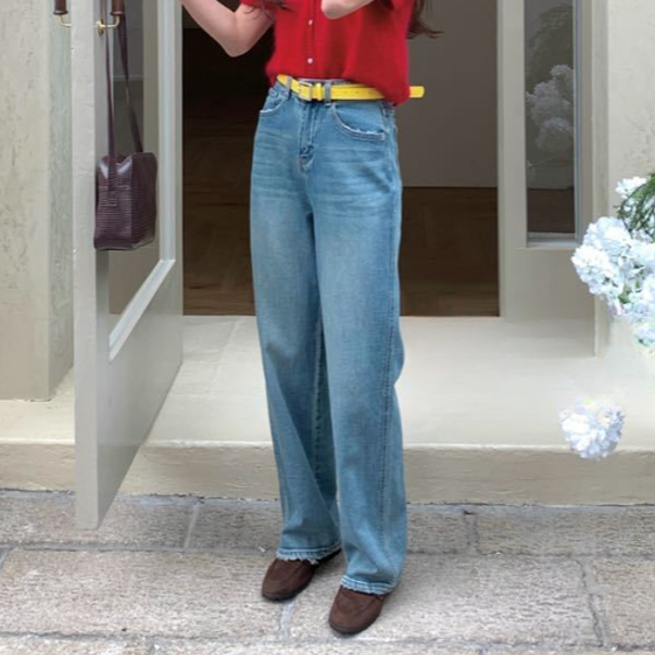 【春款上新】女士窄版直筒牛仔裤8268